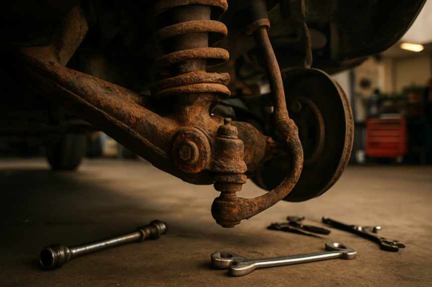 corroded car ball joint
