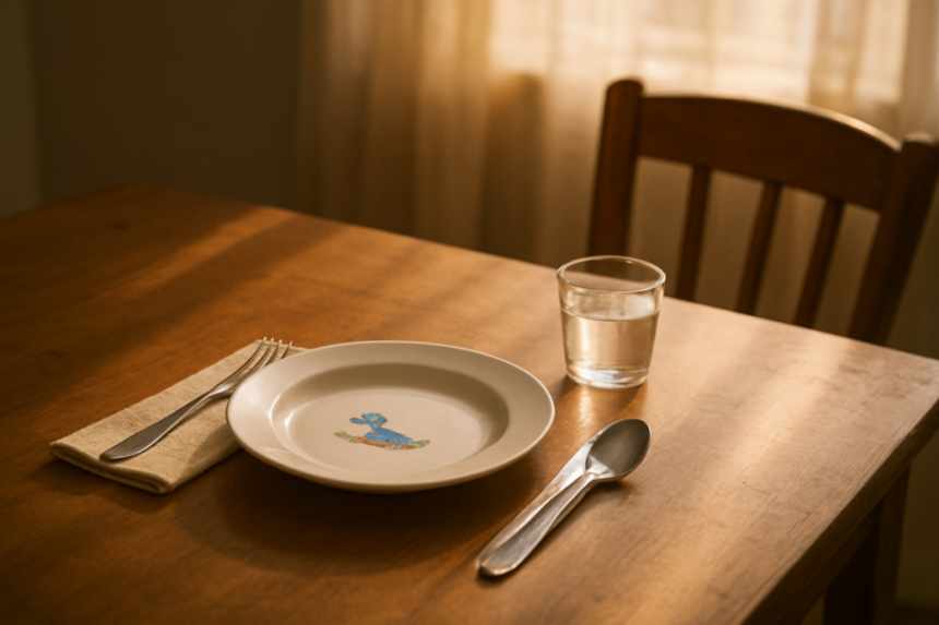 Empty place at dinner table