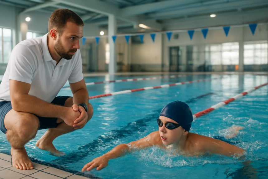 Swimming pool training session