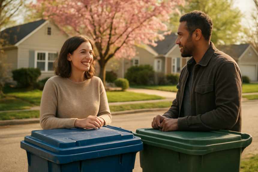 Neighbors exchanging story